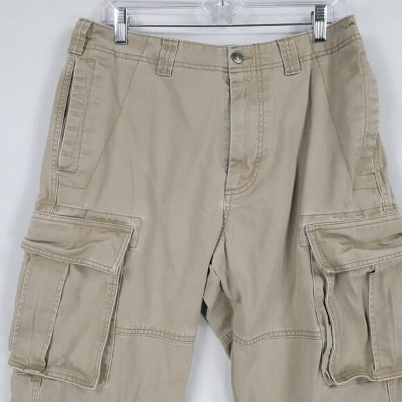 Old Navy Cargo Pants Men 32x26 Khaki Teakwood Cargo Utility Pockets Classic Y2K - Picture 5 of 15